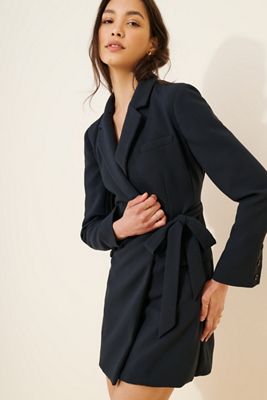 Tie-Waist Blazer Mini Dress