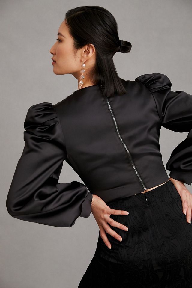 Mare Mare Satin Puff-Sleeve Top #3