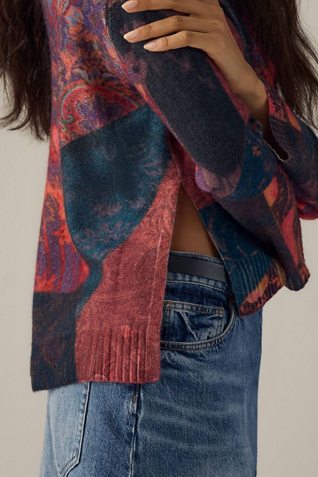 V-Neck Cashmere Hi-Low Sweater #4