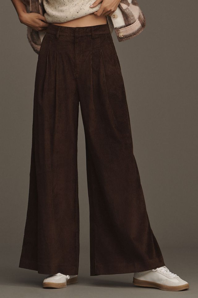 Maeve The Avery Pleated Wide-Leg Trousers: Corduroy Edition #1
