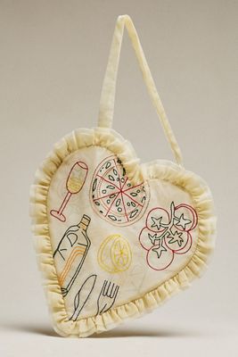 Mesh Floral Ruffle Tote Bag