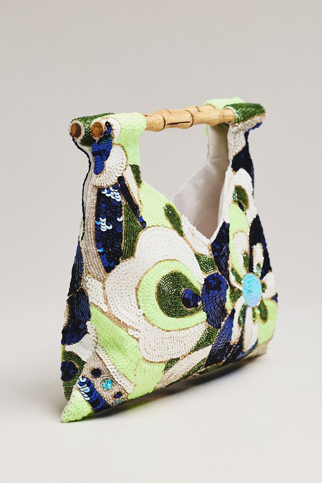 Maeve Beaded Bamboo Hand Bag #1
