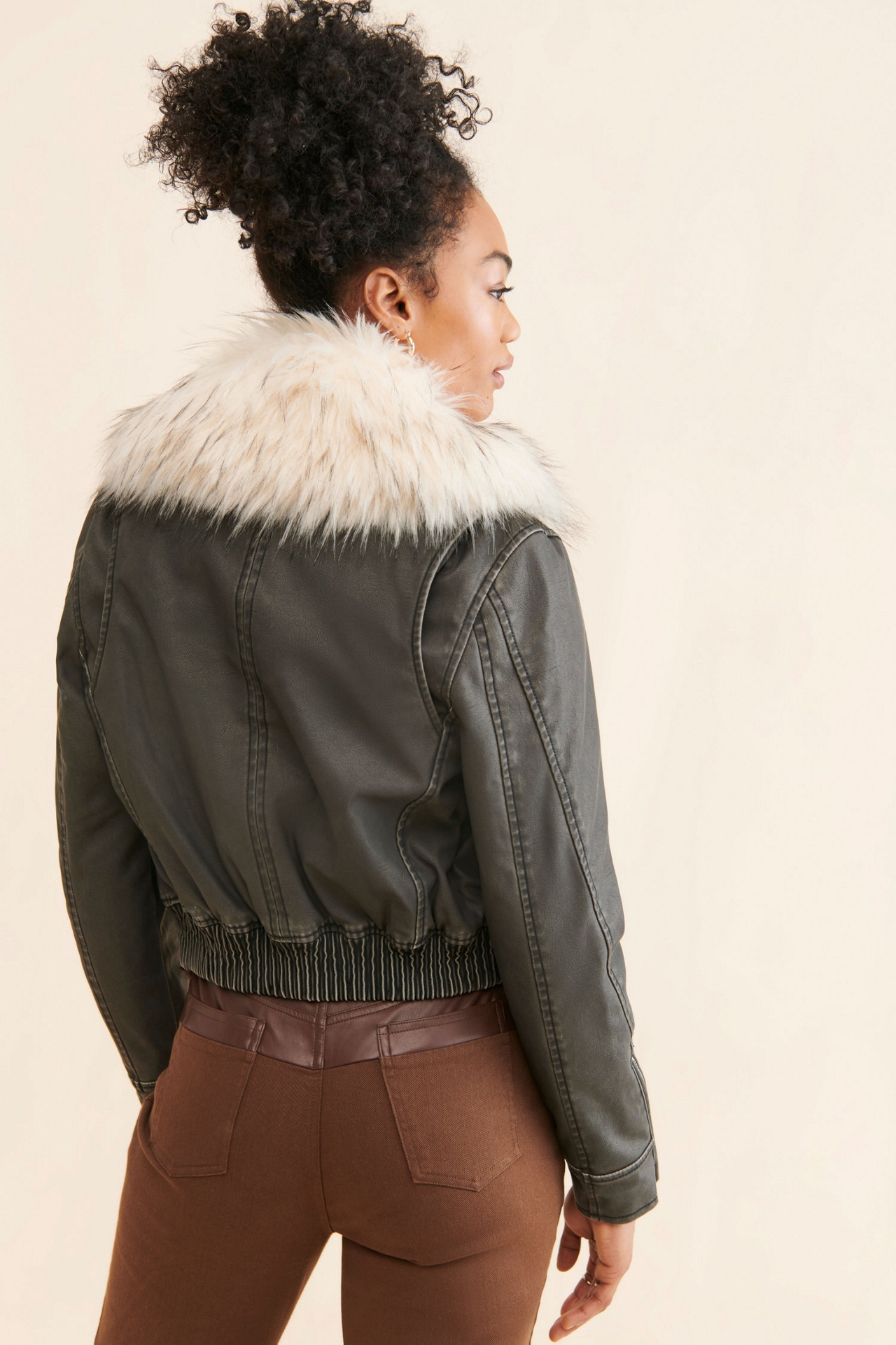 [BLANKNYC] Moonlighter Vegan Leather Bomber Jacket