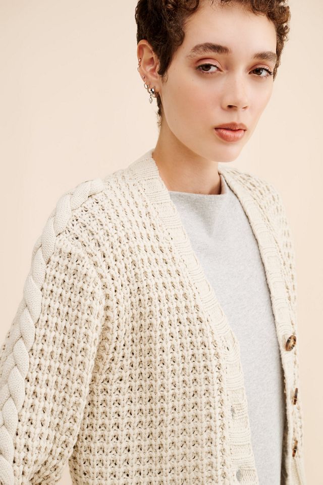 Dot and Lu Braided Sleeve Boxy Cardigan #2