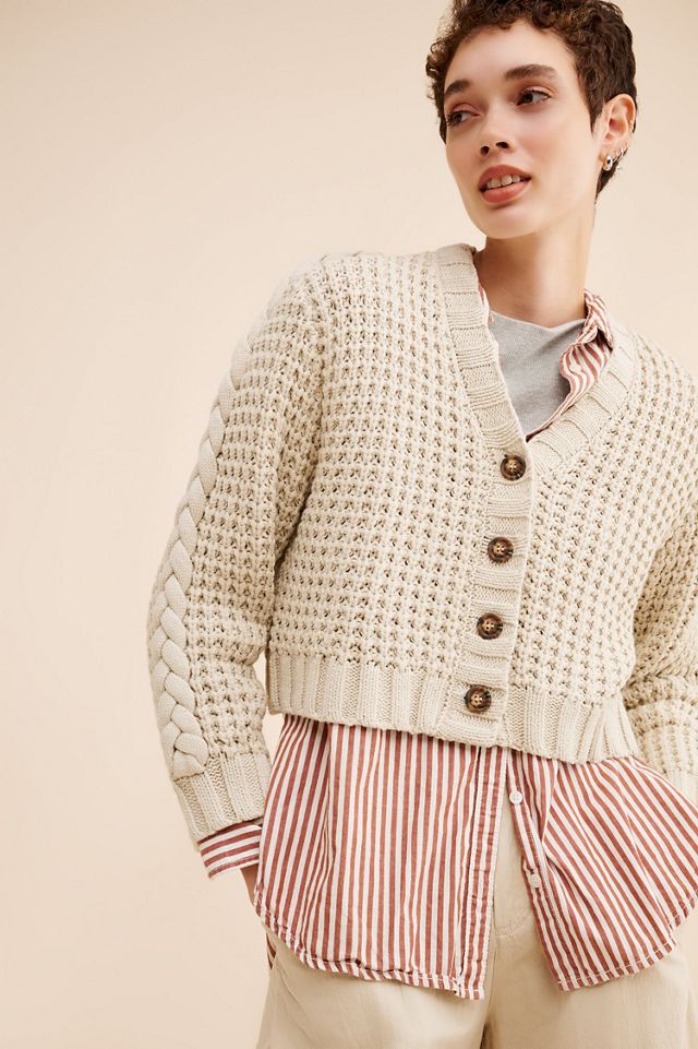 Dot and Lu Braided Sleeve Boxy Cardigan #3