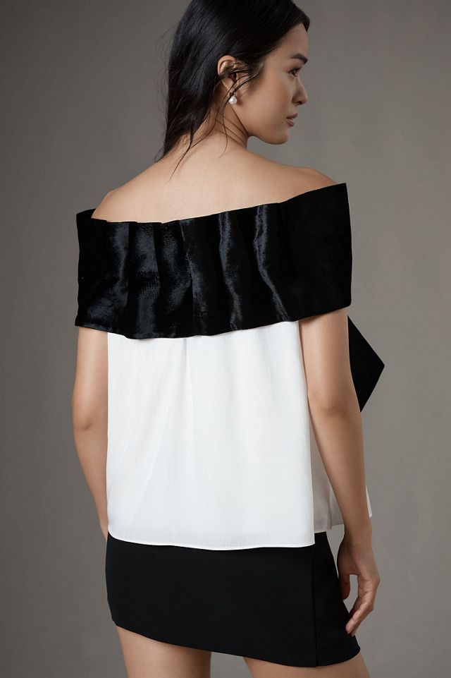 Mare Mare Colorblock Off-The-Shoulder Bow Top #2