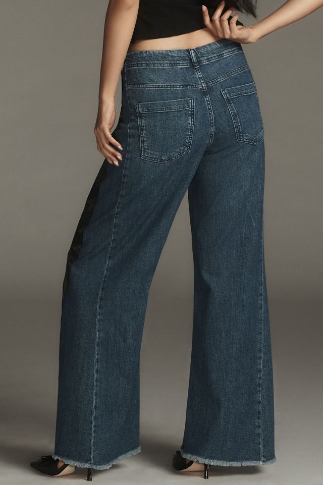 Pilcro The Adi Mid-Rise Frayed Relaxed Flare Jeans: Tuxedo Edition #2