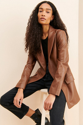 Hutch Vegan Leather Blazer