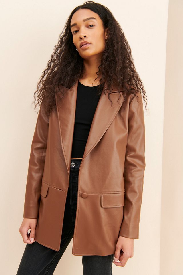 Hutch Vegan Leather Blazer #2