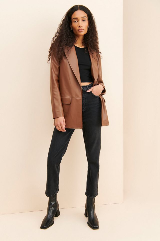 Hutch Vegan Leather Blazer #3