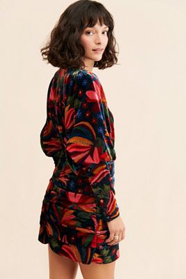 FARM Rio Banana Sky Velvet Dress
