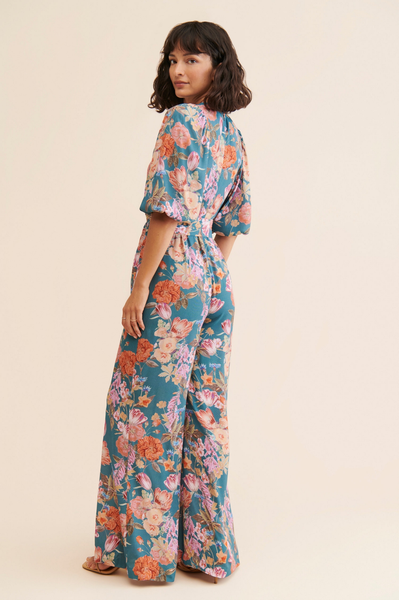 Kachel Floral Balloon Sleeve Jumpsuit