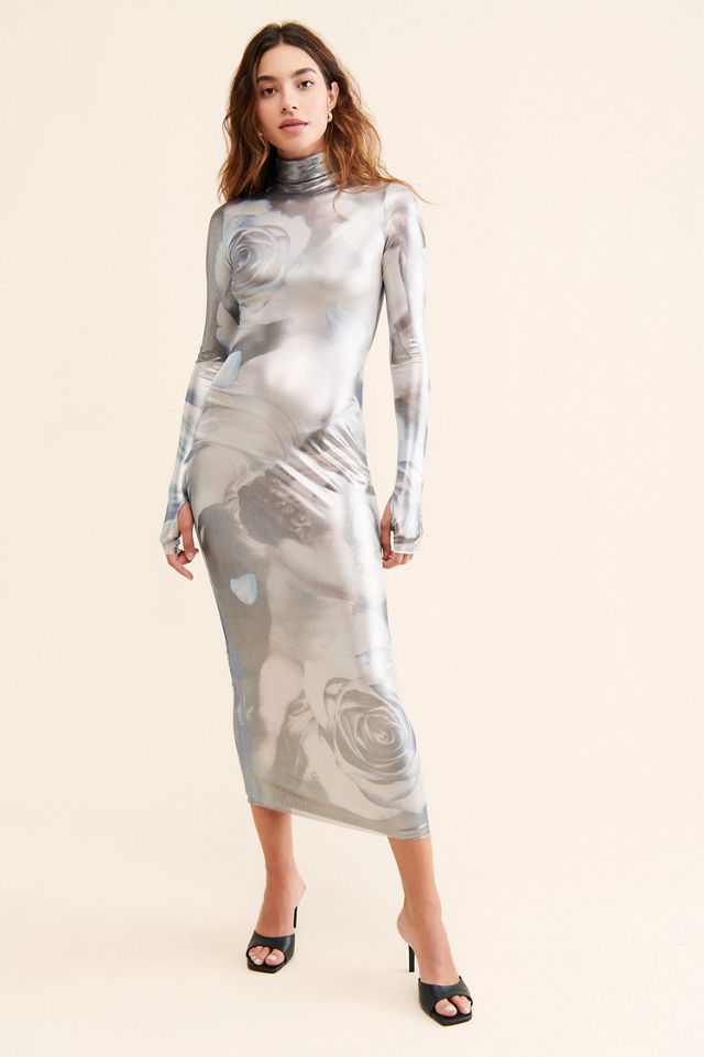 AFRM Shailene Foil Power Mesh Dress #4