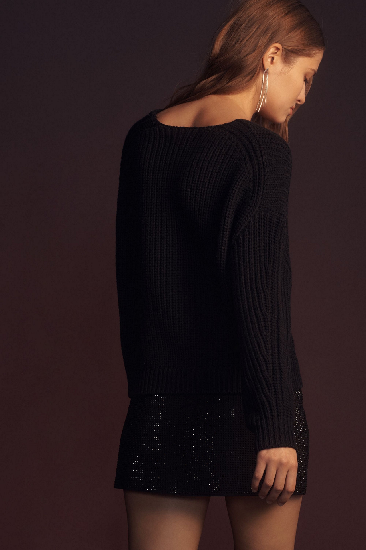 Maeve V-Neck Sculptured Pullover Sweater