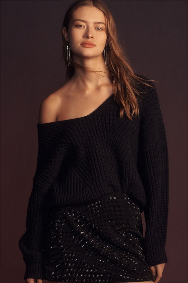 Maeve V-Neck Sculptured Pullover Sweater #1