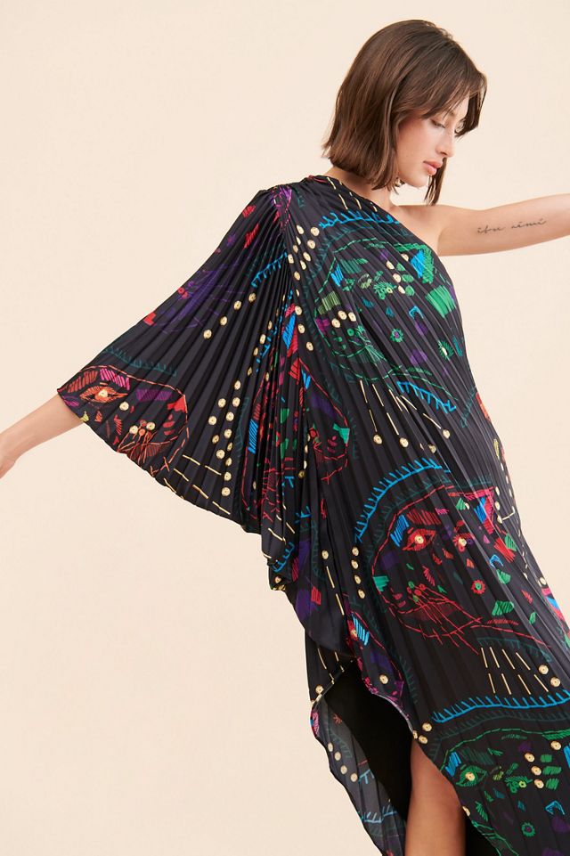 Hutch Printed One-Shoulder Gown #3