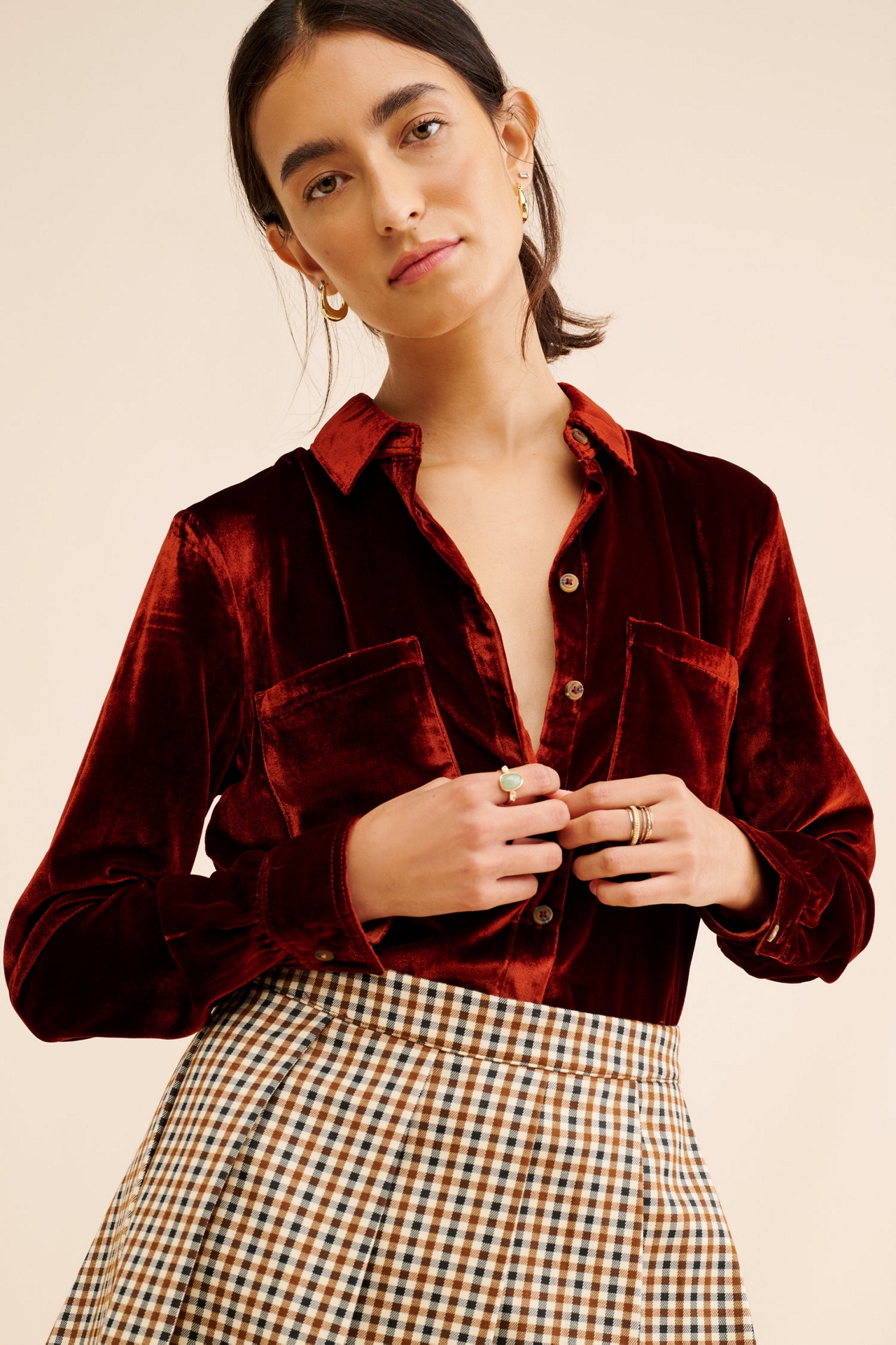 Pilcro Hadley Velvet Shirt