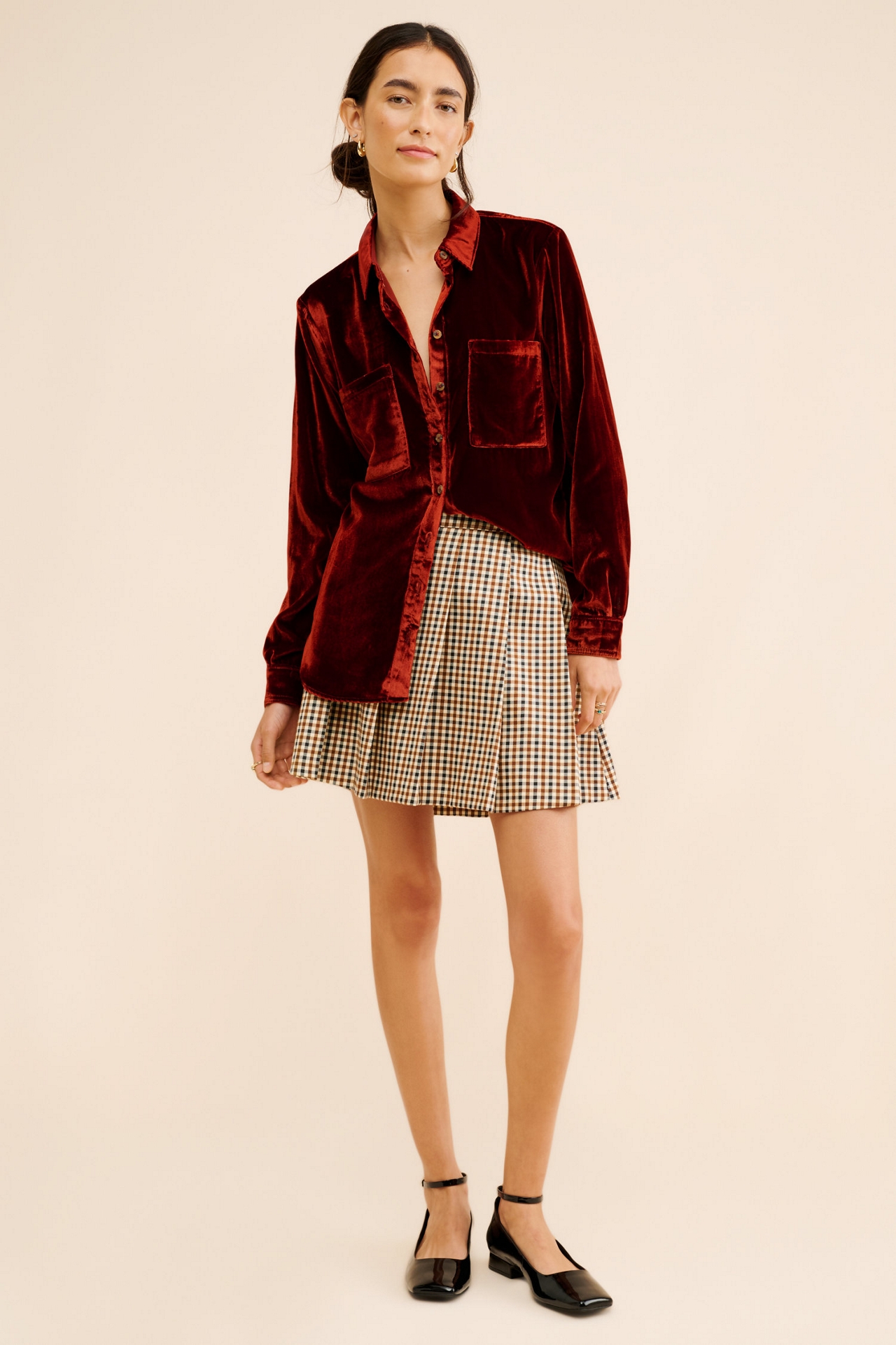 Pilcro Hadley Velvet Shirt