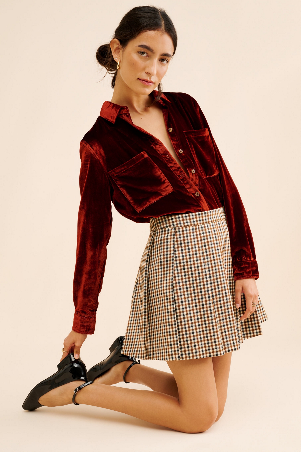 Pilcro Hadley Velvet Shirt