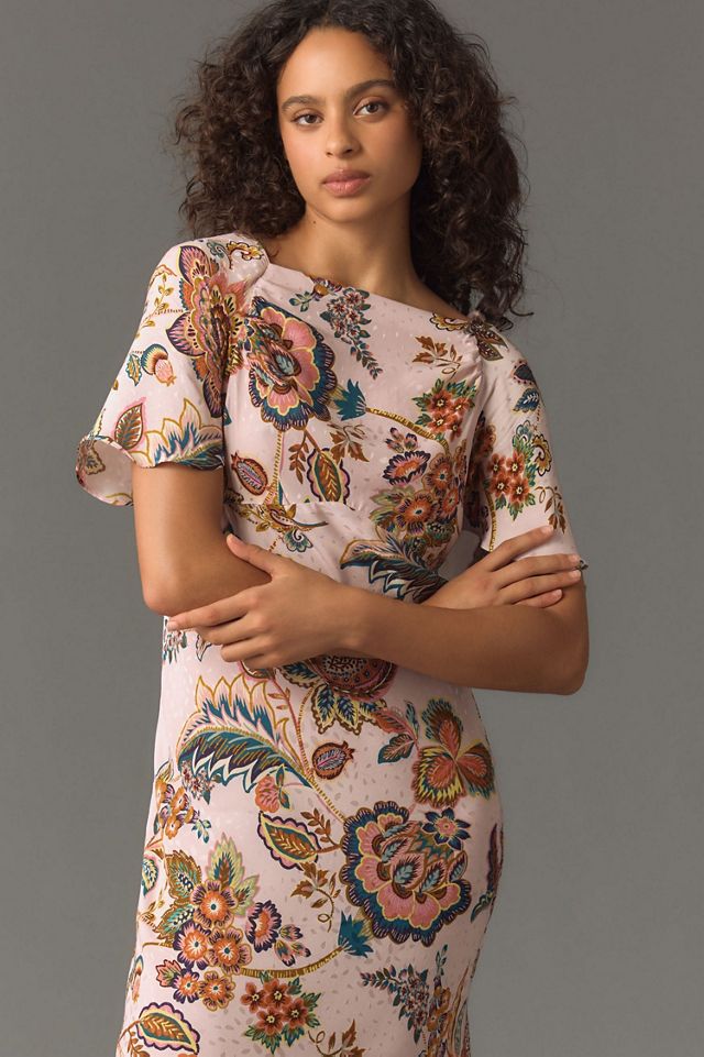 Kachel Flutter-Sleeve Slip Dress #2