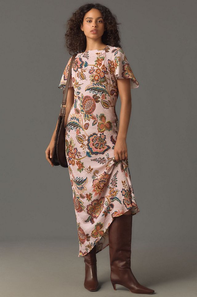 Kachel Flutter-Sleeve Slip Dress #4