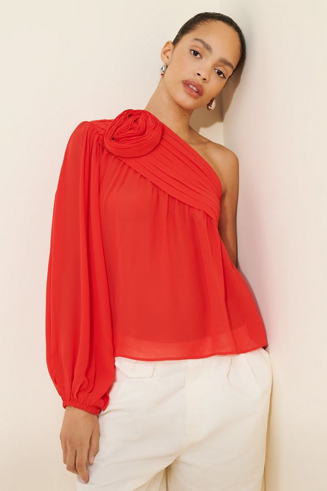 FARM Rio Rose One-Shoulder Blouse #4