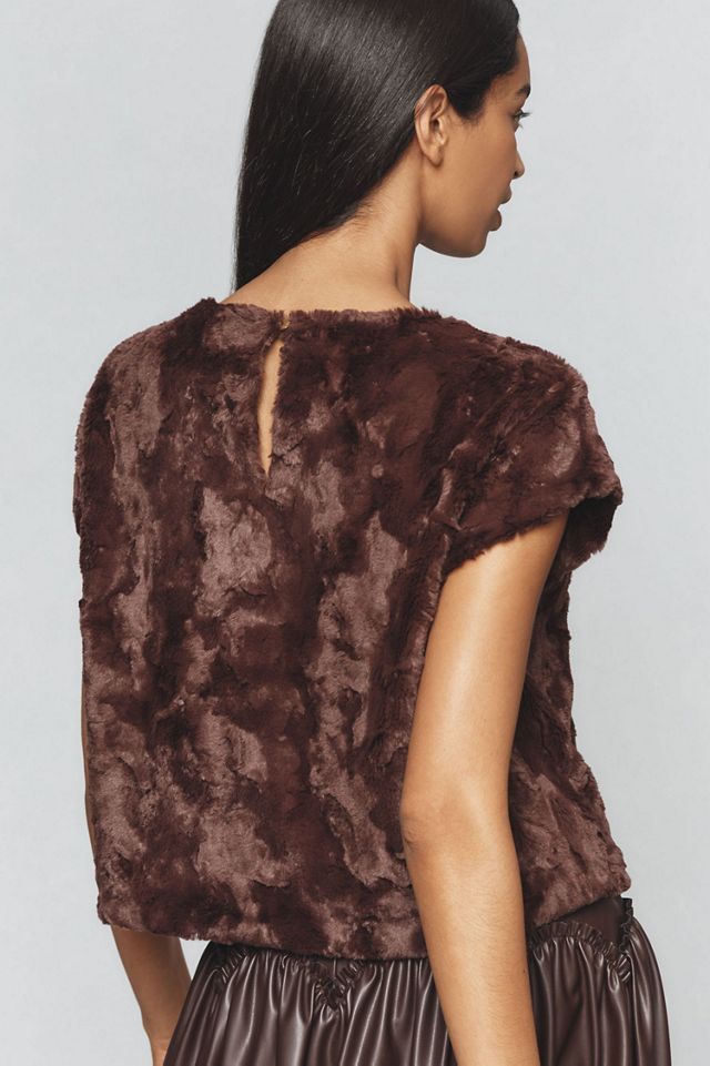 Maeve Faux Fur Tee #3