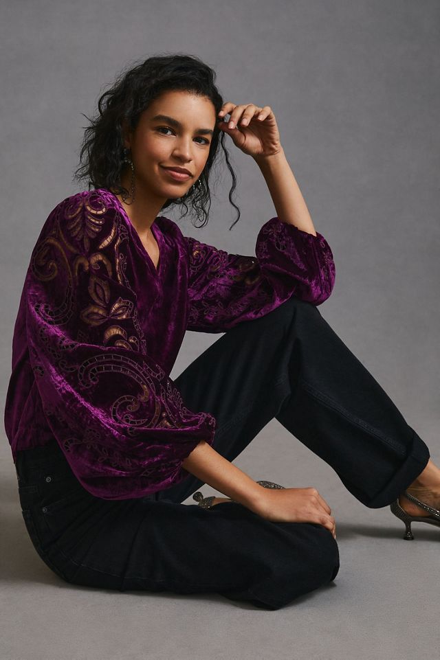 Velvet Cutwork Top #4
