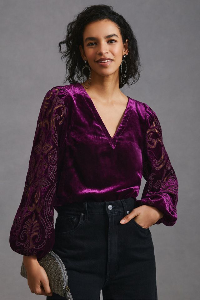Velvet Cutwork Top #2