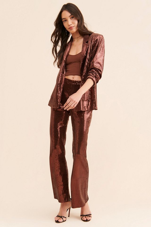 Flat White Disco Sequin Trousers #1