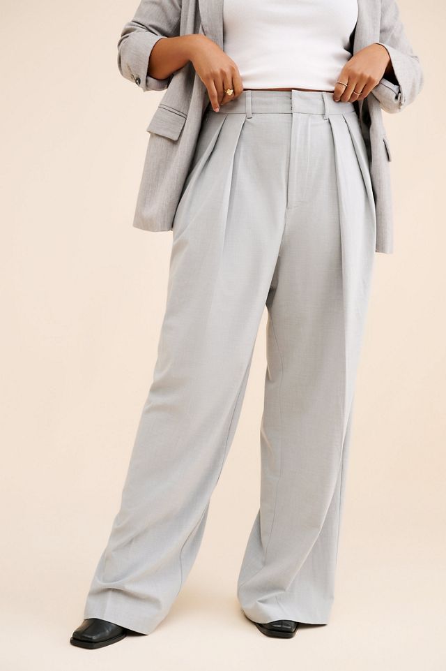 Good American Good Suiting 90's Pleated Wide Leg Pants #3
