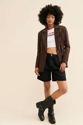 [BLANKNYC] Chocolate Soufflé Faux Suede Blazer