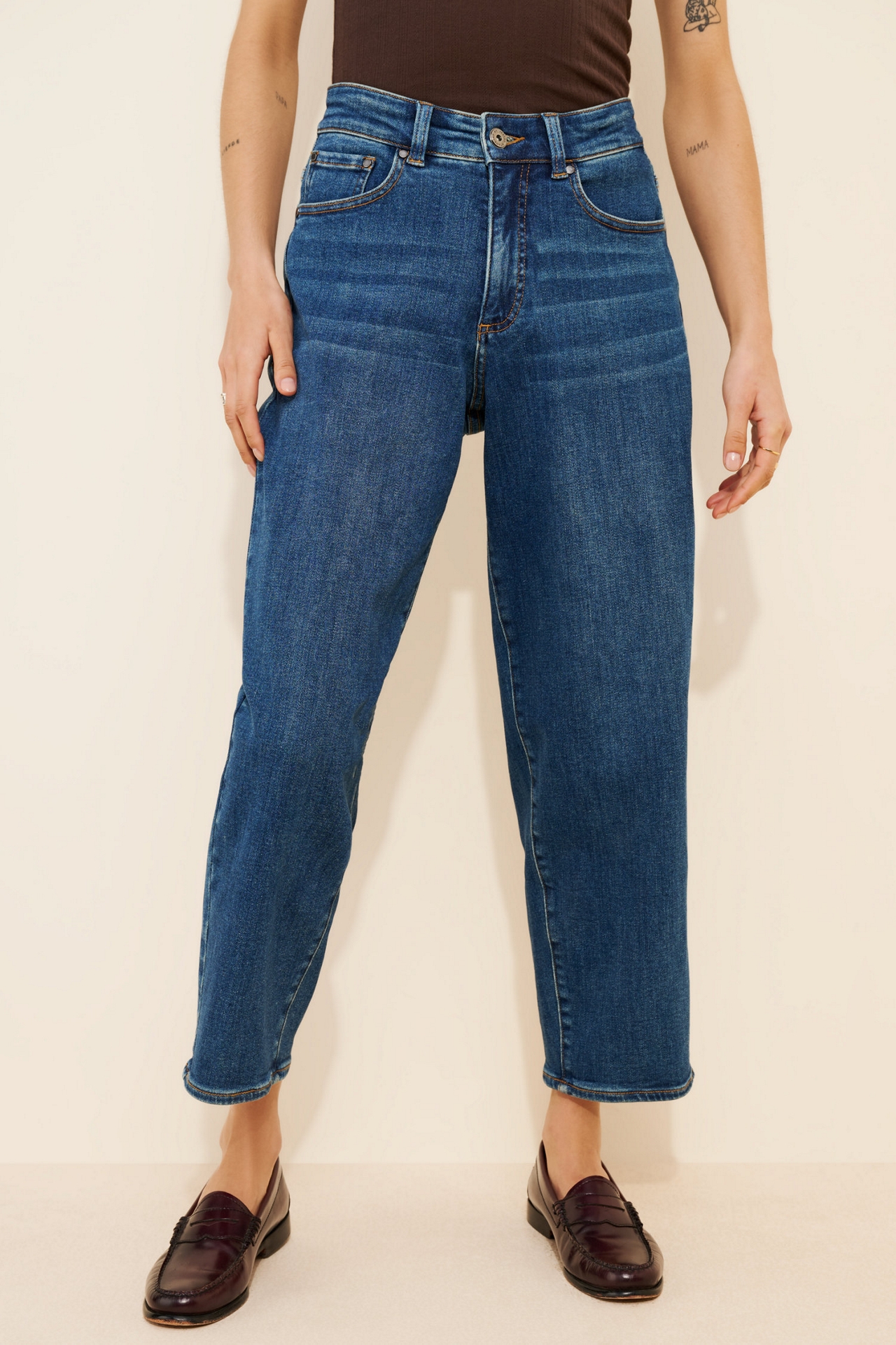 Universal Standard Lou High-Rise Barrel-Leg Jeans