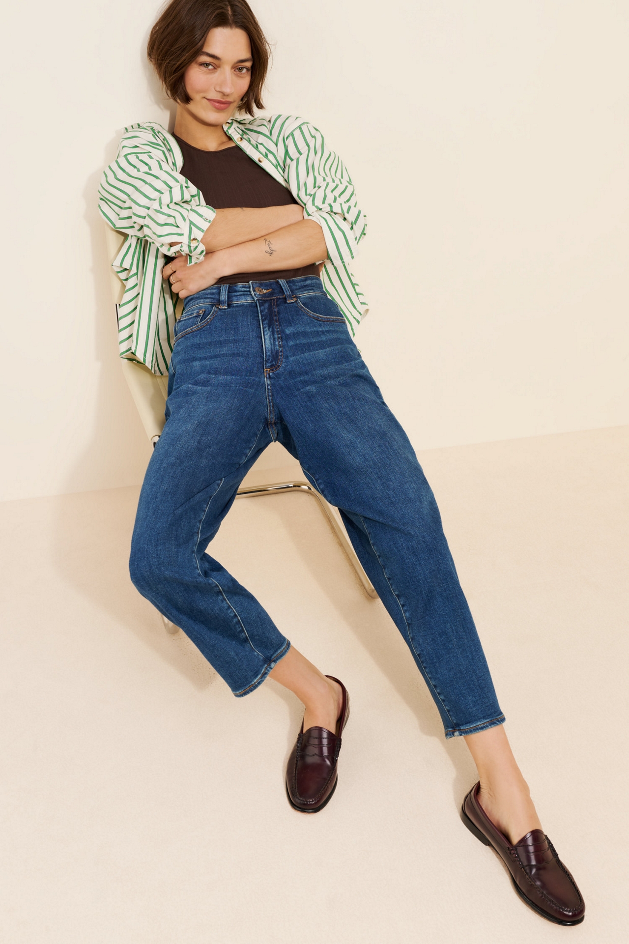 Universal Standard Lou High-Rise Barrel-Leg Jeans