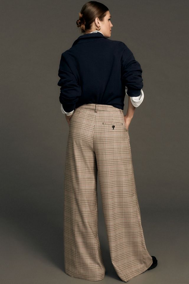 Maeve The Avery Pleated Wide-Leg Trousers: Plaid Edition #3