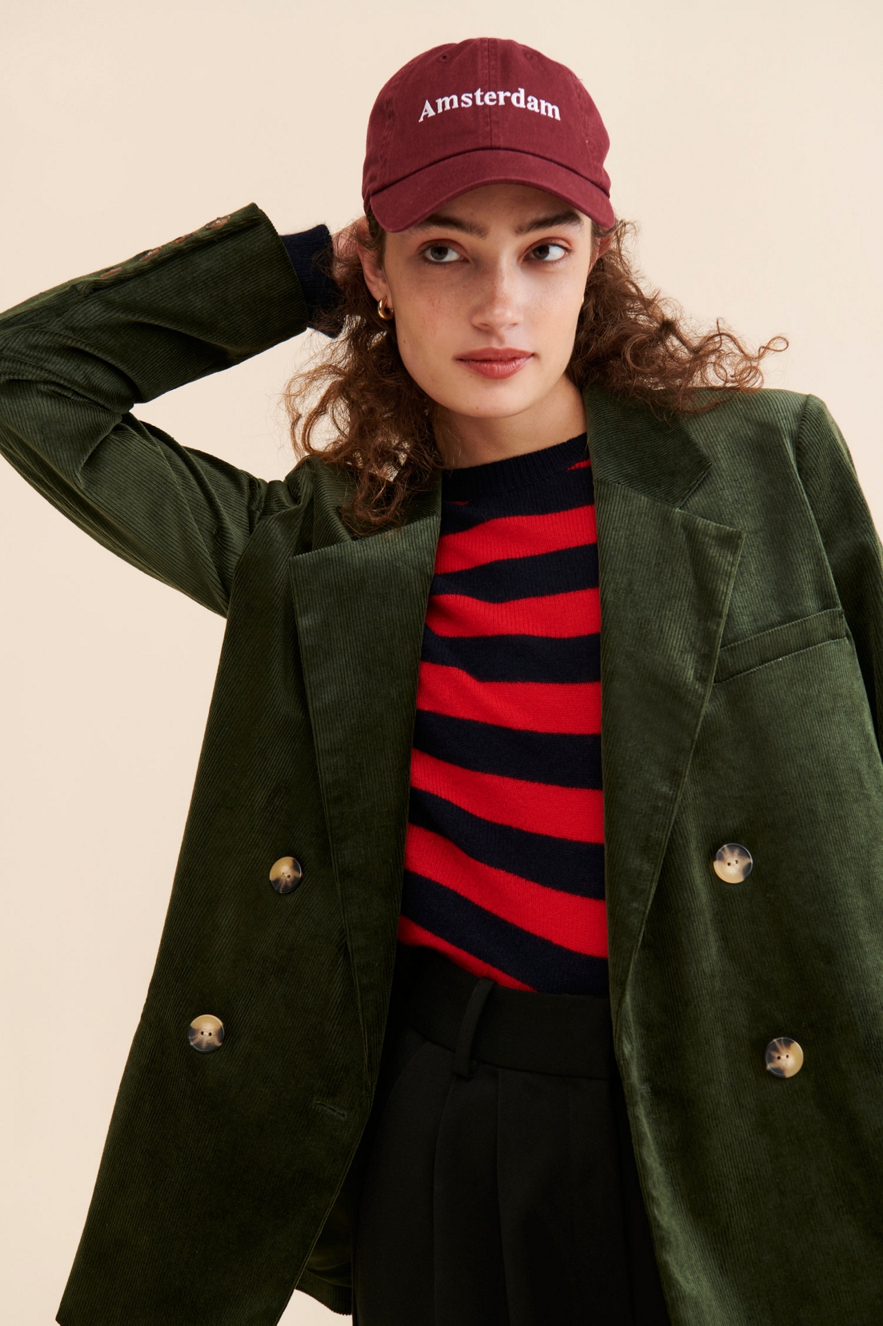 Maeve Corduroy Double-Breasted Blazer