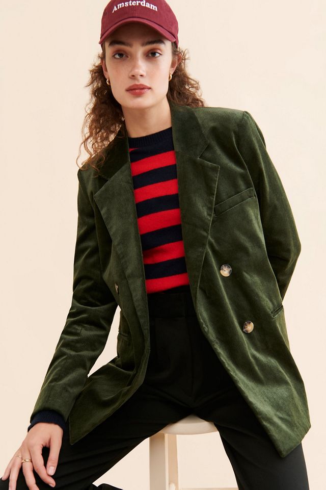 Maeve Corduroy Double-Breasted Blazer #2