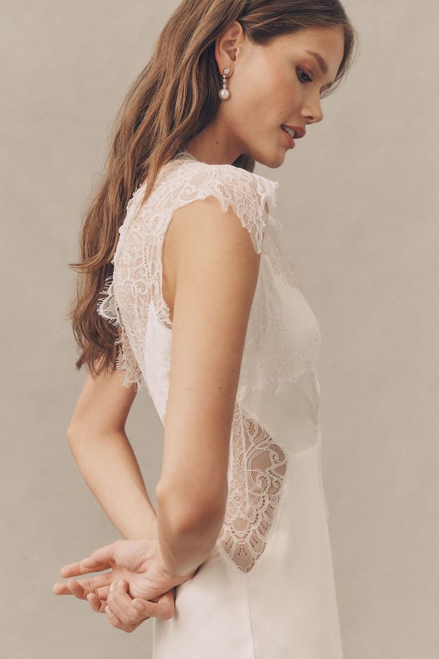 BHLDN Lace Wrap V-Neck Mini Dress | Anthropologie