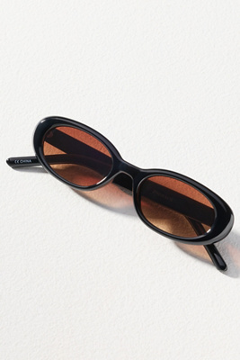 Eyeking Slim Classic Oval Sunglasses In Black