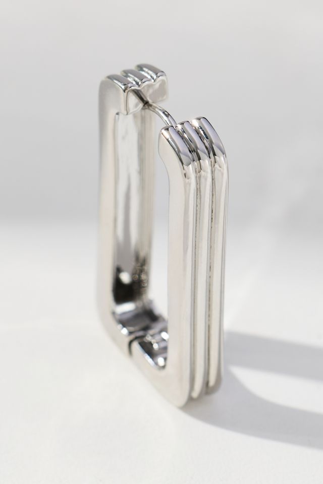 Ribbed Linear Hoop Earrings #1