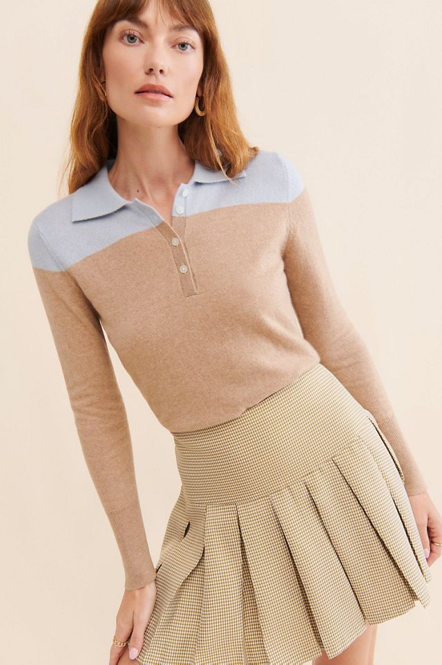Pure Cashmere Two Tone Cashmere Polo Sweater #3