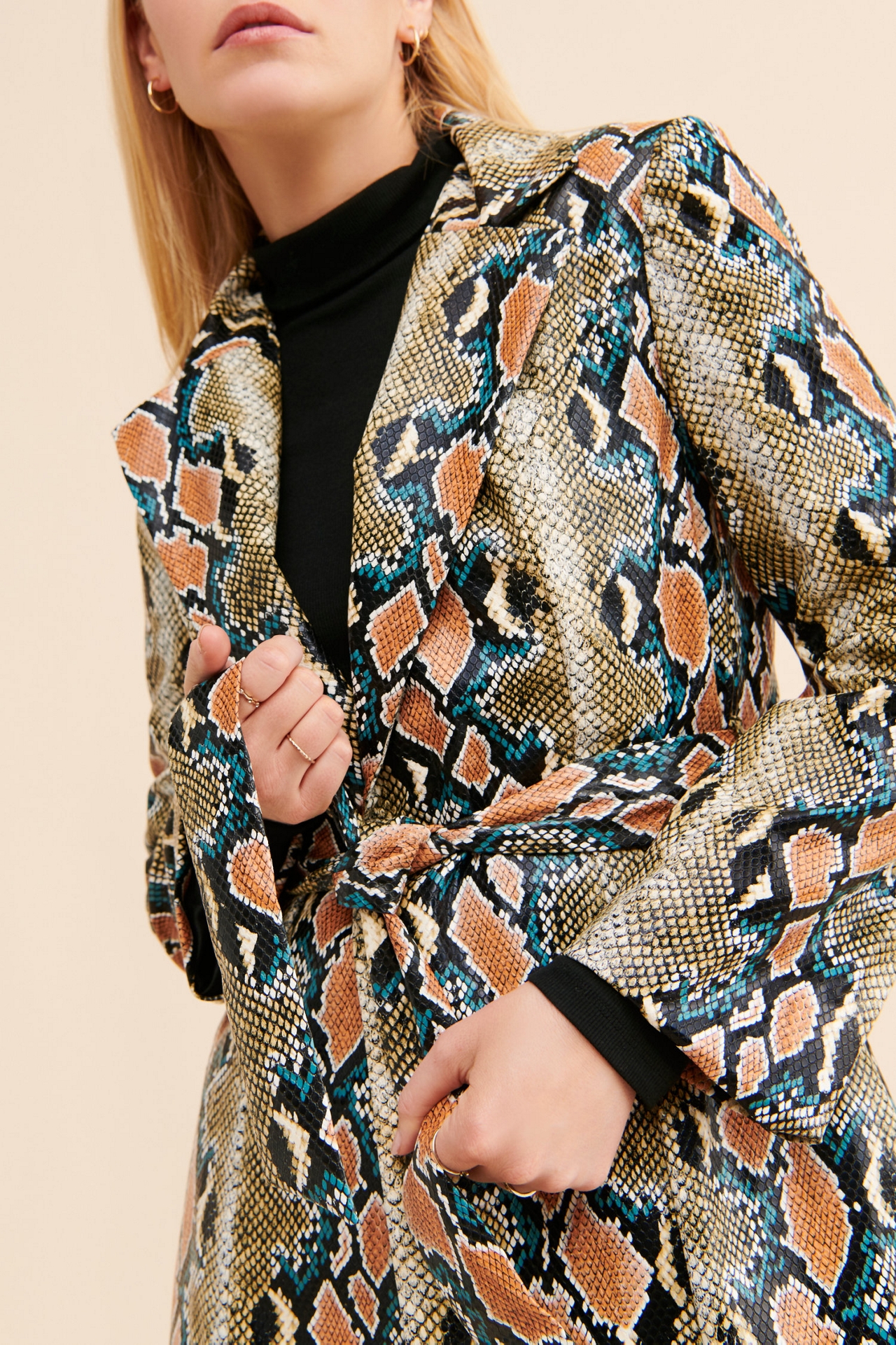 Hutch Marlee Snake Print Trench
