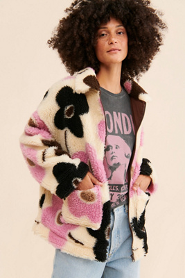 Damson Madder Flower Fleece Jacket | Anthropologie