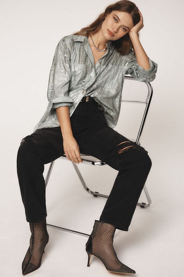 Pilcro Foil Shine Buttondown Shirt #4