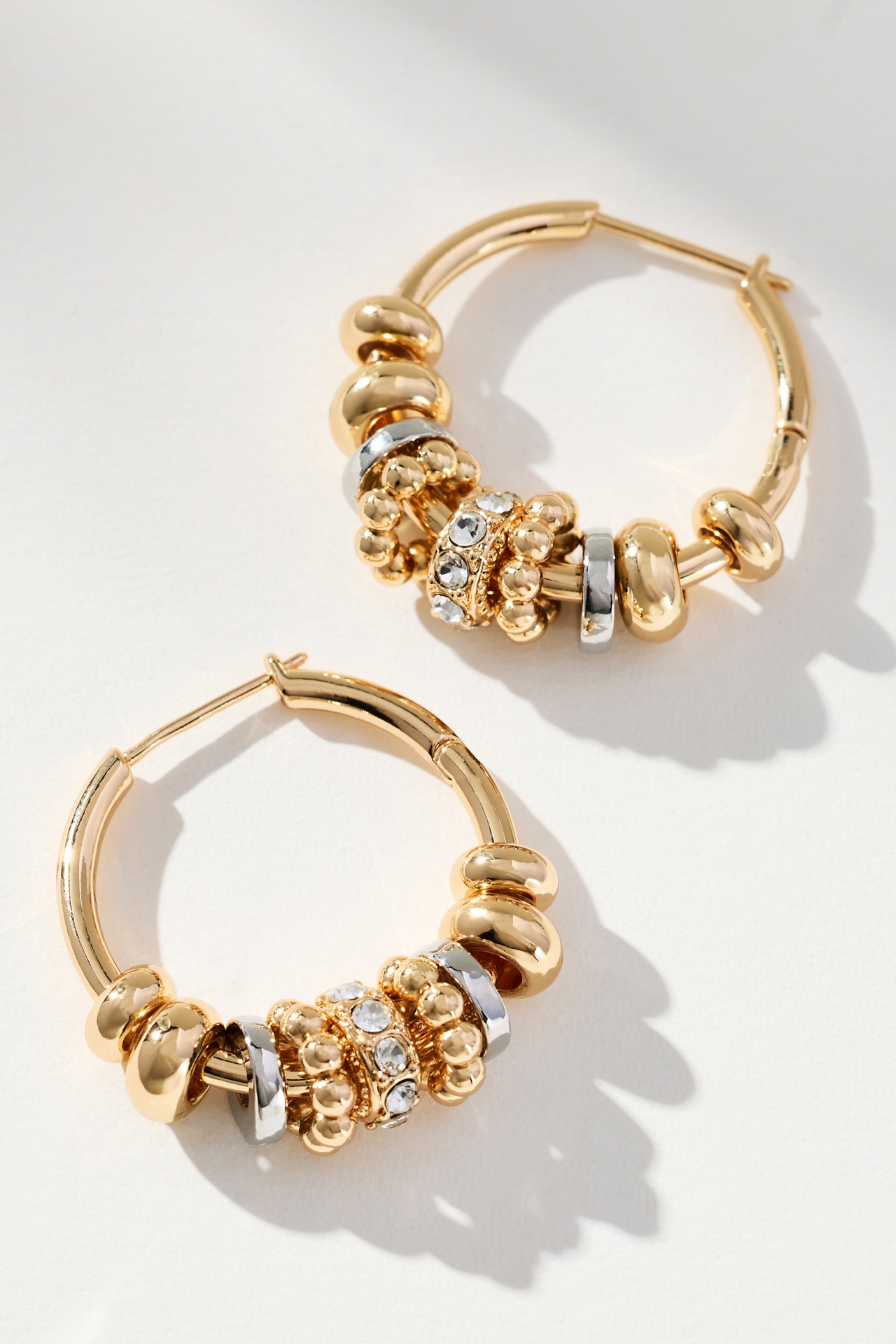 Mixed Metal Multi Hoop Earrings