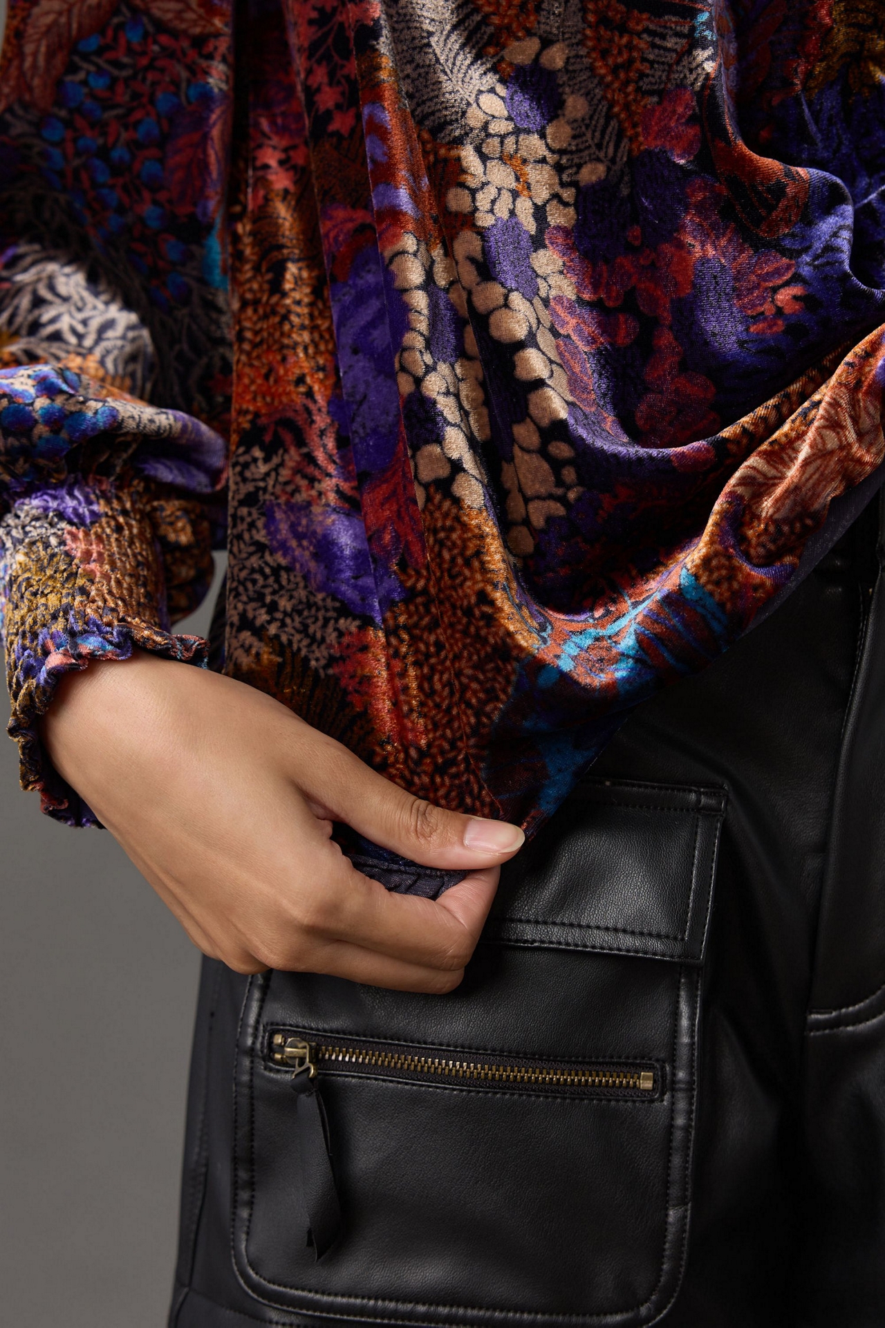 Velvet Wrap Blouse