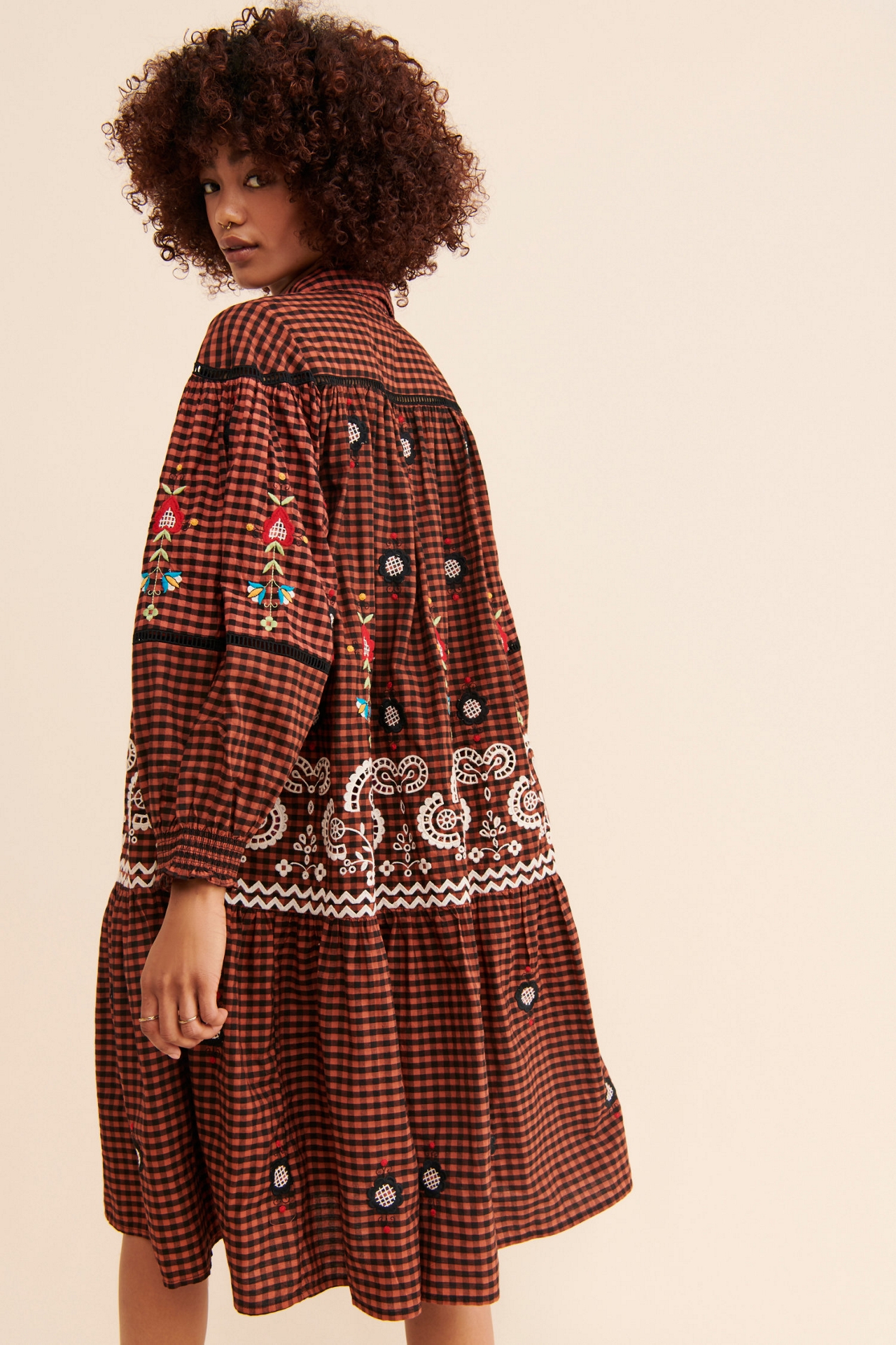 Forever That Girl Embroidered Check Dress