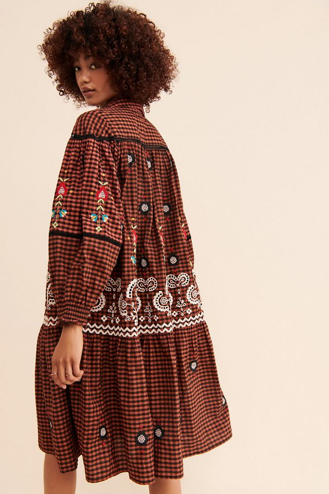 Forever That Girl Embroidered Check Dress #1