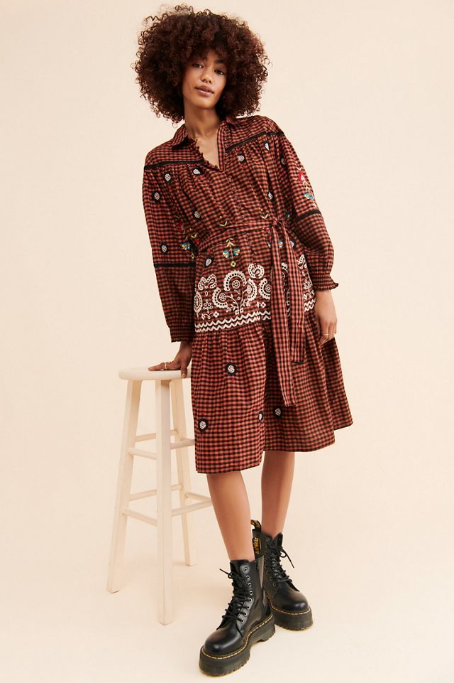 Forever That Girl Embroidered Check Dress #4