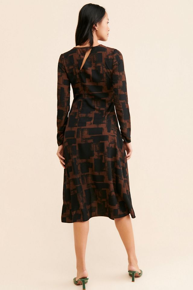 Moon River Printed Back Cut Out Midi Dress #1
